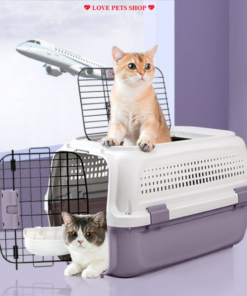 Lồng vận chuyển Chó Mèo đường hàng không, tàu xe 2 cánh cửa lưới thoáng mát - Love Pets Shop