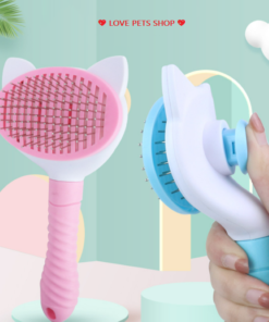 Lược chải lông răng thưa, massage cho Chó Mèo có nút bấm nhả lông