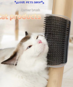 Dụng cụ gãi ngứa lưng kiêm lược chải lông rụng gắn góc tường cho Mèo