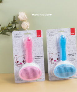 Lược chải lông răng dày cho Chó Mèo có nút bấm nhả lông size lớn