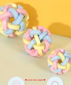 Đồ chơi cho Chó Mèo quả bóng chuông màu macaron bằng nhựa TPR
