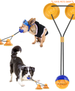 Đồ chơi cho Chó rèn luyện thể lực bóng rò rỉ thức ăn kèm 2 cốc hút