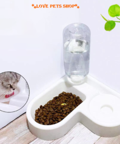 Khay đựng thức ăn và nước uống tự động cho chó mèo hình trái tim