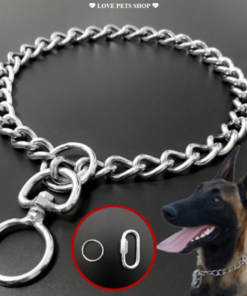 Vòng cổ cho Chó bằng thép không gỉ hàn liền có khoen móc xoay 360 độ