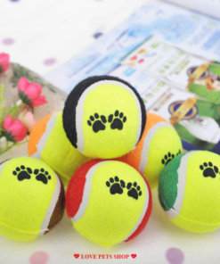 Đồ chơi bóng tennis rỗng ruột cho chó mèo bằng cao su