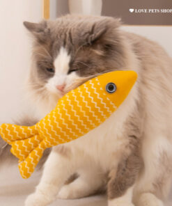 Đồ chơi cá sọc nhồi bông có cỏ catnip cho Chó Mèo