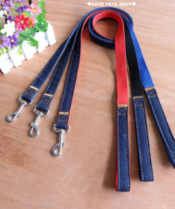 Dây dắt đơn cho Chó Mèo bằng vải jean 2 lớp (không bao gồm vòng cổ, yếm)