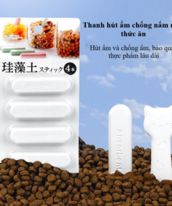 Bộ 4 khối hút ẩm, chống mốc thực phẩm khô, thức ăn hạt cho Chó Mèo bằng đất sét tự nhiên