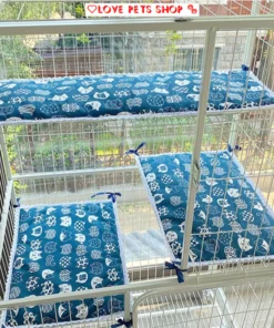 Thảm lót chuồng Chó Mèo có dây buộc 4 góc chống trượt bằng vải cotton xốp