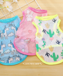 Áo ba lỗ cho Chó mèo bằng vải polyester mỏng thoáng mát
