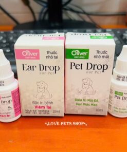 Dung dịch nhỏ mắt, nhỏ tai hỗ trợ viêm tai, mắt đỏ cho Chó Mèo Oliver lọ 10ml