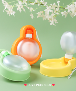 Bình nước kèm máng uống cho Chó mèo đi dạo hình quả bóng bay dung tích 350ml