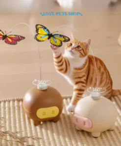 Đồ chơi mèo bướm quay tự động hình heo dudu