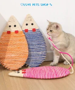 Đồ chơi bàn cào móng cho Mèo hình chuột bằng vải sisal