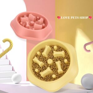 Chén ăn Chó Mèo chống sặc, chống ăn nhanh bằng nhựa PP