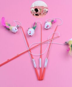 Đồ chơi cần câu Mèo gắn chuột sắc màu