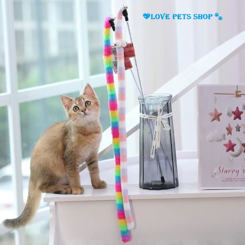 Đồ chơi cần câu Mèo hình rắn sắc màu