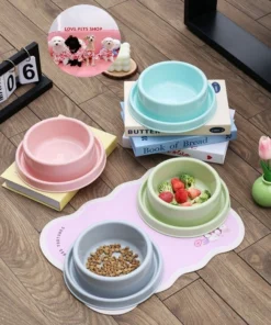 Chén ăn đơn chống kiến cho Chó Mèo bằng nhựa hình tròn
