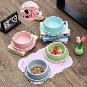 Chén ăn đơn chống kiến cho Chó Mèo bằng nhựa hình tròn