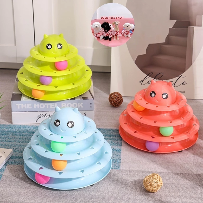 Đồ chơi tháp banh gắn chuột cho Mèo vui nhộn