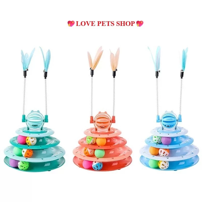 Đồ chơi tháp banh gắn chuột cho Mèo vui nhộn