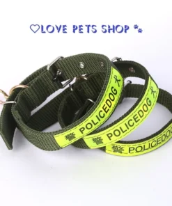 Vòng cổ Chó Po.lice & Dog leash siêu dày móc khóa xoay 360 độ