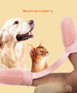 Bàn chải đánh răng Chó Mèo xỏ 2 ngón bằng chất liệu TPR mềm mại