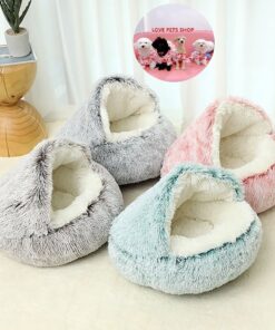 Hang ổ nằm kín gió cho Chó Mèo bằng vải lông mềm mịn