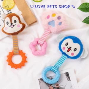 Đồ chơi gặm sạch răng cho Chó bằng nhựa TPR gắn thú nhồi bông