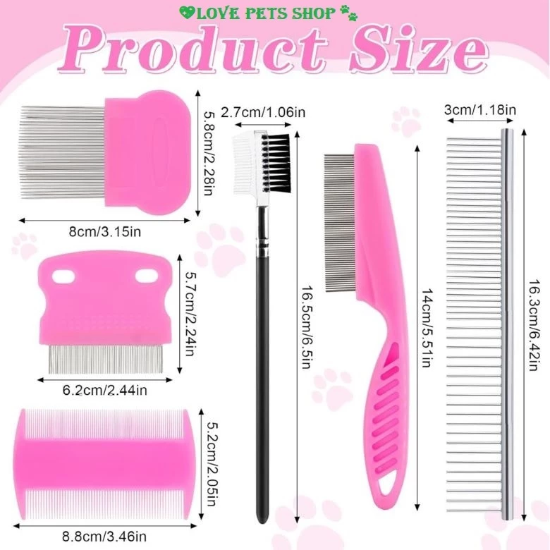 Bộ lược chải ve rận, bọ chét cho chó mèo răng dày