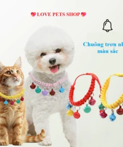 Vòng cổ cho Chó Mèo nhỏ gắn nhiều chuông lục lạc màu trơn