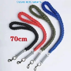 Dây dắt Chó ngắn 8 sợi dây thừng bện có lò so trợ lực