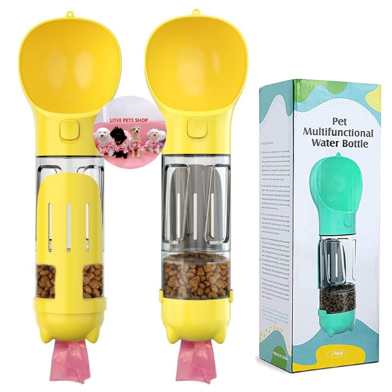 Bình đựng nước và thức ăn đi dạo cho Chó Mèo 4 trong 1 dòng cao cấp