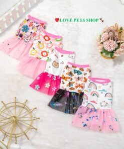 Đầm ba lỗ mùa hè cho Chó mèo bằng vải cotton