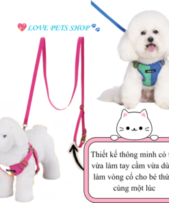 Set bộ dây dắt Chó Mèo kèm vòng cổ và yếm baby dễ thương